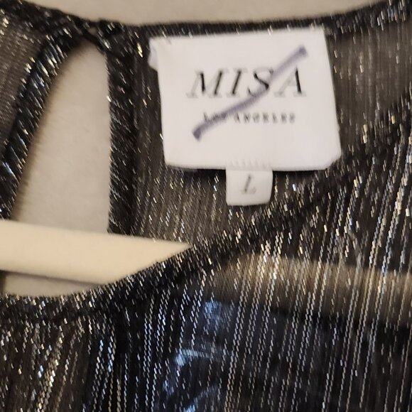 Misa Los‎ Angeles REVOLVE Swiftie Inspired Katia Dress Shimmer Long Sleeve L - Picture 4 of 6